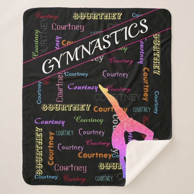 Couverture de gymnastique avec son nom partout (Devant)