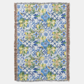 Couverture de jet Amalfi Coast Lemon Majolica Patt