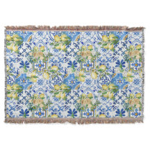 Couverture de jet Amalfi Coast Lemon Majolica Patt