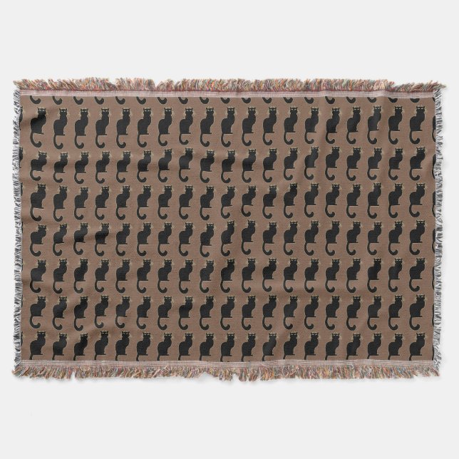 Couverture de jet de chat noir de Blanket Le Chat (Devant)