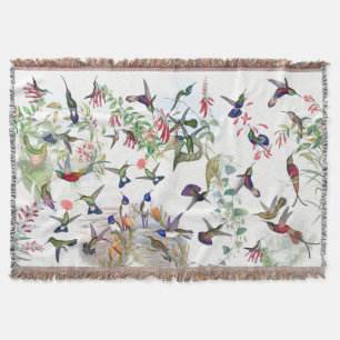 Couverture de jet de fleurs de faune d'oiseaux de