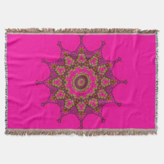 couverture de jet de mandala de l'art 3D (Devant)