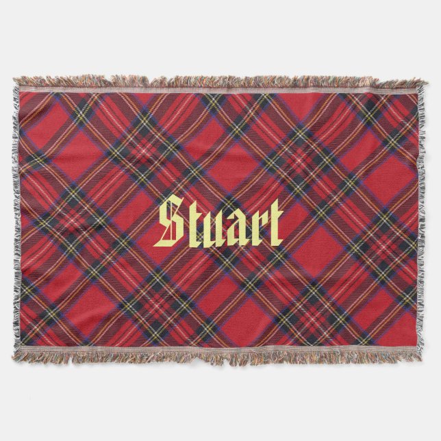 Couverture de jet de plaid de tartan Stuart (Devant)