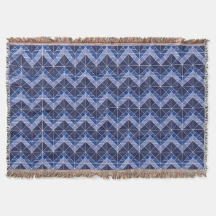 Couverture de jet de Tangram d'indigo
