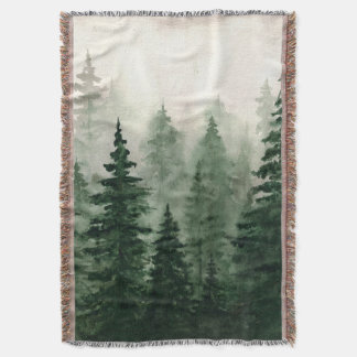 Couverture de jet en bois vert brumeux
