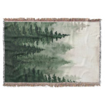 Couverture de jet en bois vert brumeux