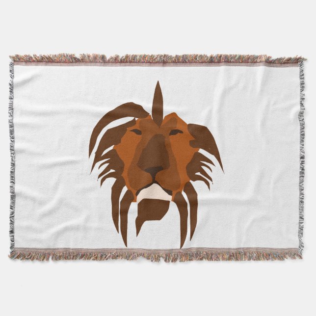 Couverture de lancer visage de lion  (Devant)
