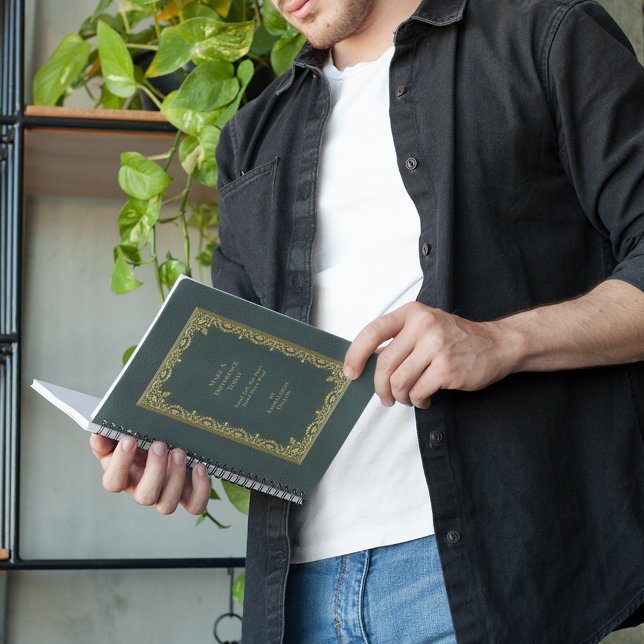 Couverture de livre vert Turquoise en or Vintage (Créateur téléchargé)