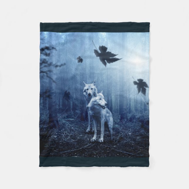 couverture de loup, jet de loups blancs, décor de (Devant)