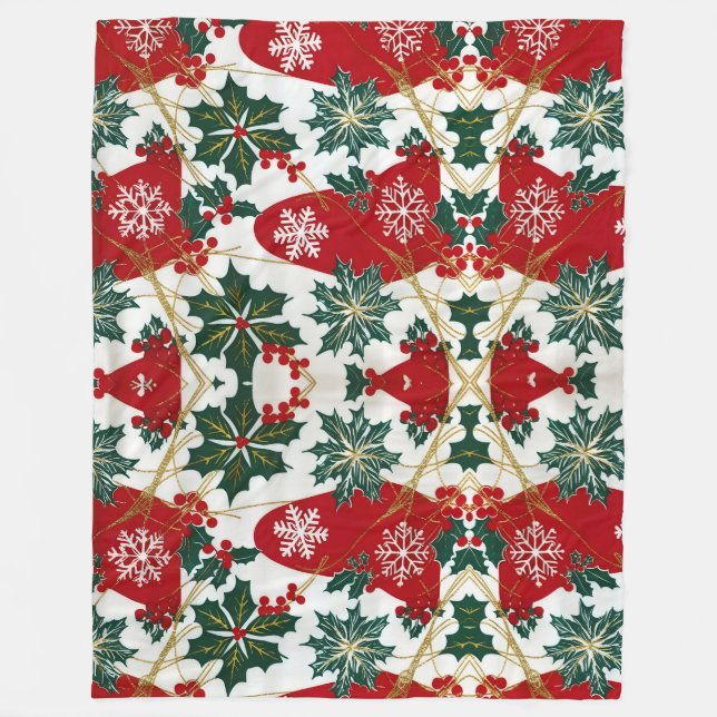Couverture de Noël rouge et vert Festif (Devant)