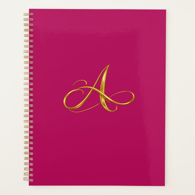 Couverture de Planners 'A' Élégante en Cursive (Devant)