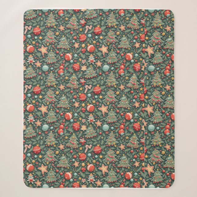 couverture de sherpa à motifs de Noël (Devant)