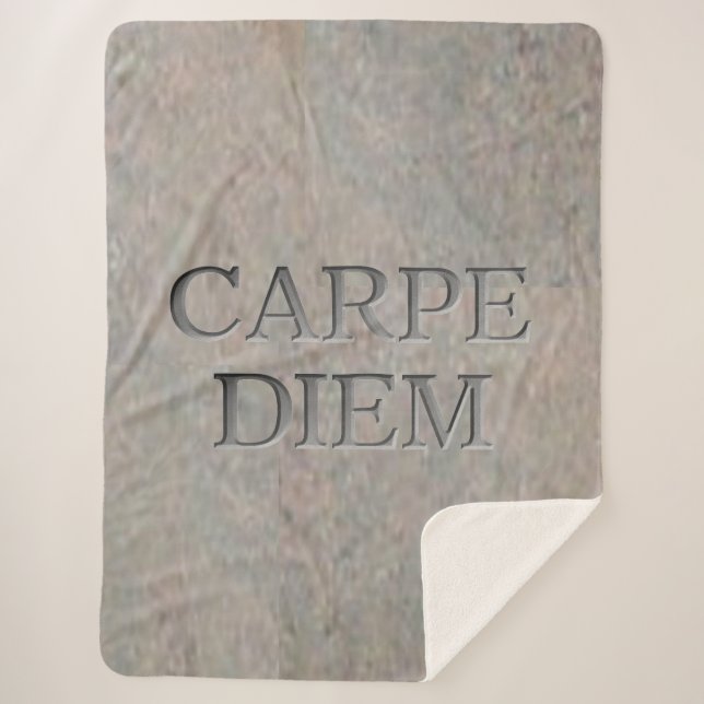 Couverture de sherpa en pierre Carpe Diem (Devant)