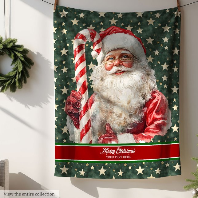 Couverture de vacances classique Sucre de canne du (Classic Holiday Blanket Santa Claus Candy Cane)