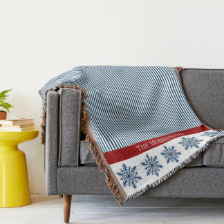 Couverture Décor de flocon d'hiver avec rayures et accentuati