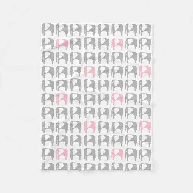 Couverture d'éléphant - gris et rose (Devant)