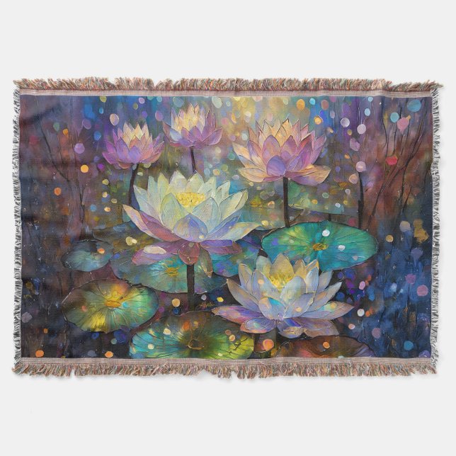 Couverture Delicate Lotus Flowers Blossoming in the Snow (Devant)