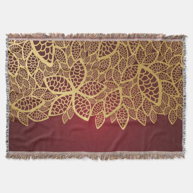 Couverture Dentelle d'or de feuille sur l'arrière - plan (Devant)