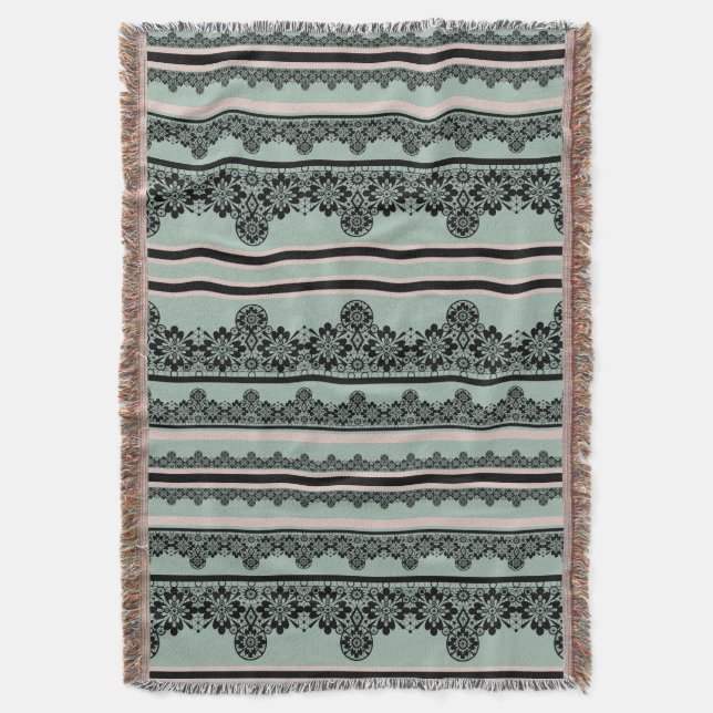 Couverture Dentelle noire, oreiller jetable ouvert (devant Vertical)