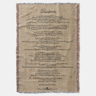 Couverture Desiderata "choses désirées" sur la toile de jute