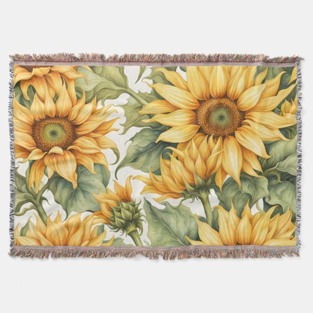 Couverture Design Motif d'art Sunflower (Devant)