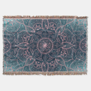 Couverture Design Rose Gold Mandala Blue Nebula Stars