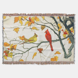 Couverture Dessin japonais vintage, Cardinaux sur une branche