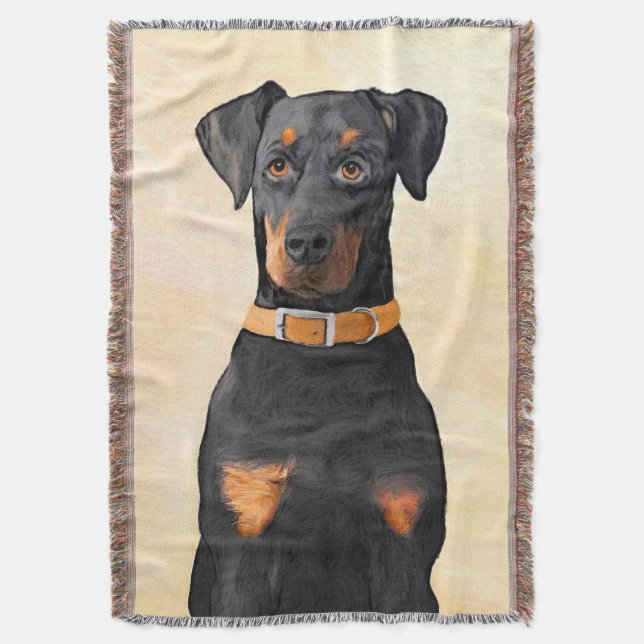 Couverture Doberman Pinscher Peinture non découpée Art origin (devant Vertical)