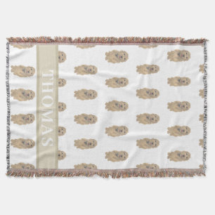 Couverture Doodle doré Apricot personnalisé réversible