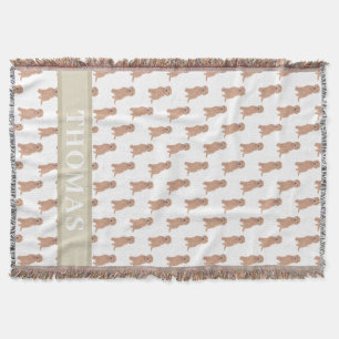 Couverture Doodle doré rouge abricot personnalisé