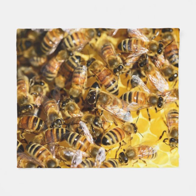 Couverture d'ouatine d'abeilles de miel (Devant (Horizontal))
