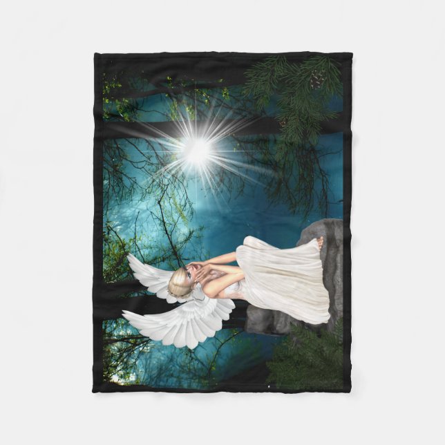 Couverture d'ouatine d'ange - "la conversation " (Devant)