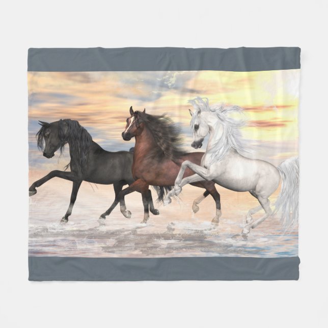 Couverture d'ouatine de 3 Arabes, 50" x60 " (Devant (Horizontal))