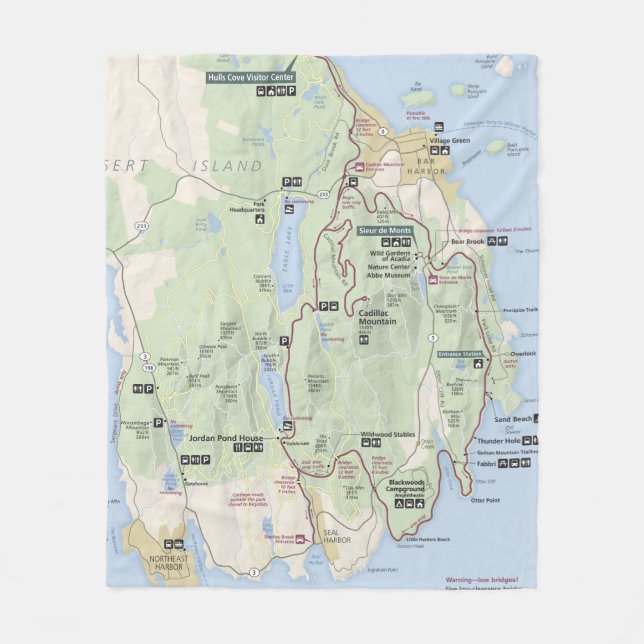 Couverture d'ouatine de carte d'Acadia (Devant)