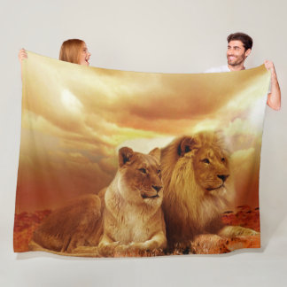 Couverture d'ouatine de lions