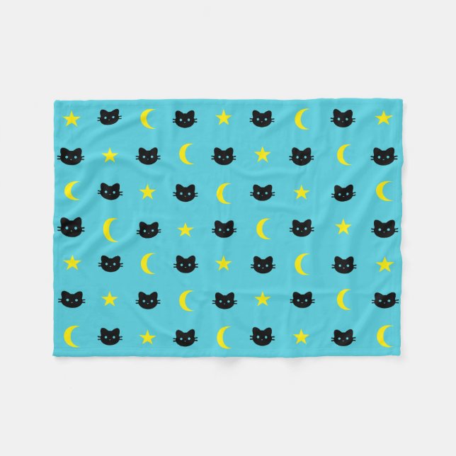 Couverture d'ouatine de lune de chat de Kitty et (Devant (Horizontal))