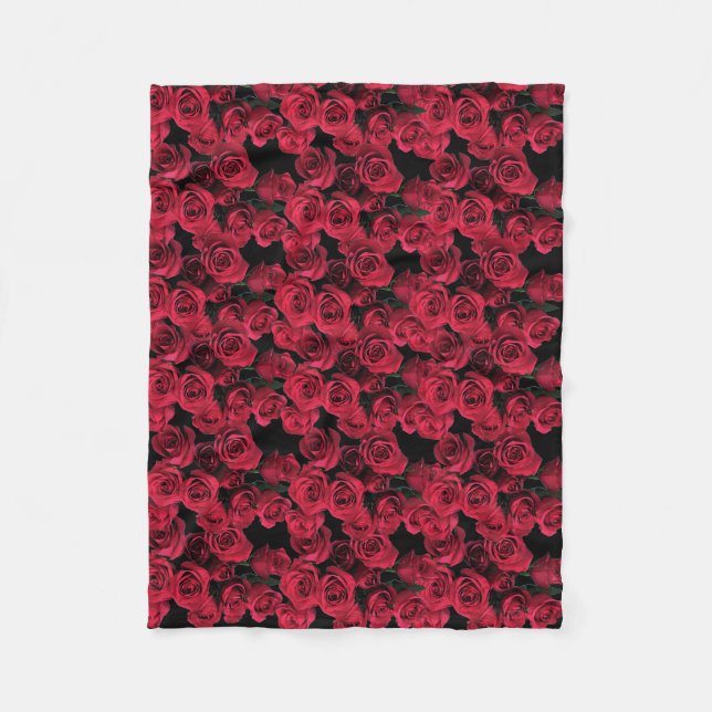 Couverture d'ouatine de roses rouges (Devant)