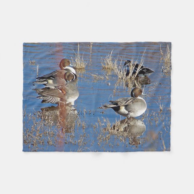 Couverture d'ouatine d'étang d'animaux de canards (Devant (Horizontal))