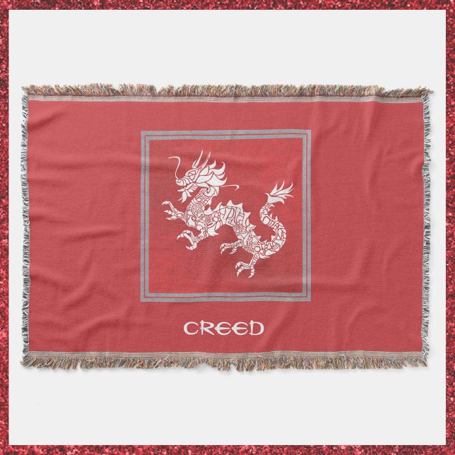 Couverture Dragon rouge et blanc frappant Lancer la couvertur (Créateur téléchargé)