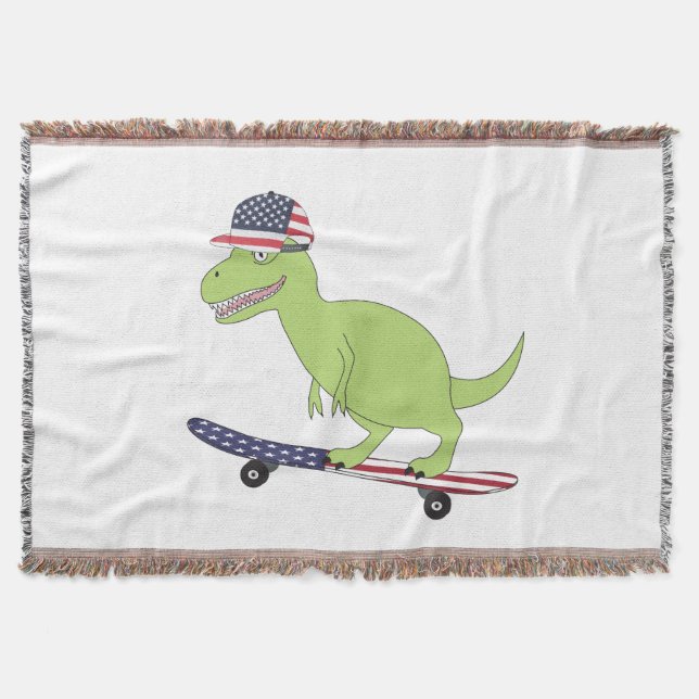 Couverture Drapeau américain Dinosaure Skate (Devant)