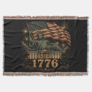 Couverture Drapeau américain patriotique de 1776 Statue de la