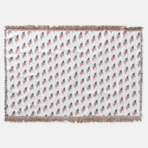 Couverture Drapeau américain patriotique vintage au vent