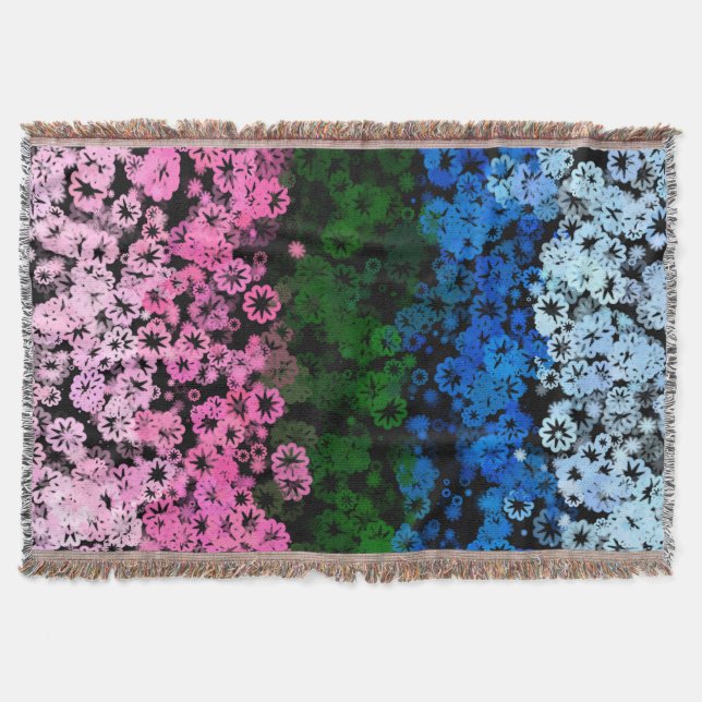 Couverture Drapeau de fierté Omniromantique Fleuris Mignon Ré (Devant)