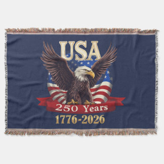 Couverture Drapeau USA 250e 1776-2026 aigle américain patriot
