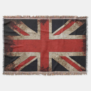 Couverture Drapeau vintage du R-U de grunge
