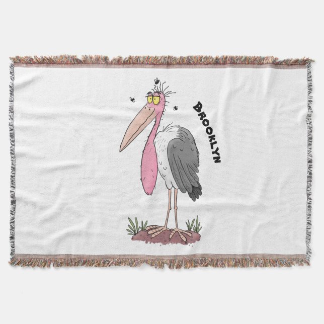 Couverture Drôle dessin animé de cigogne en marabou (Devant)