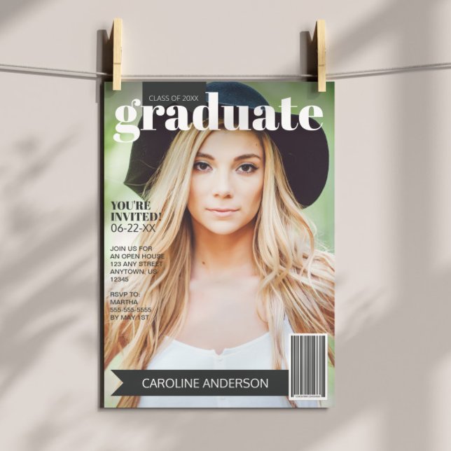 Couverture du magazine Photo Graduation Invitation (Créateur téléchargé)