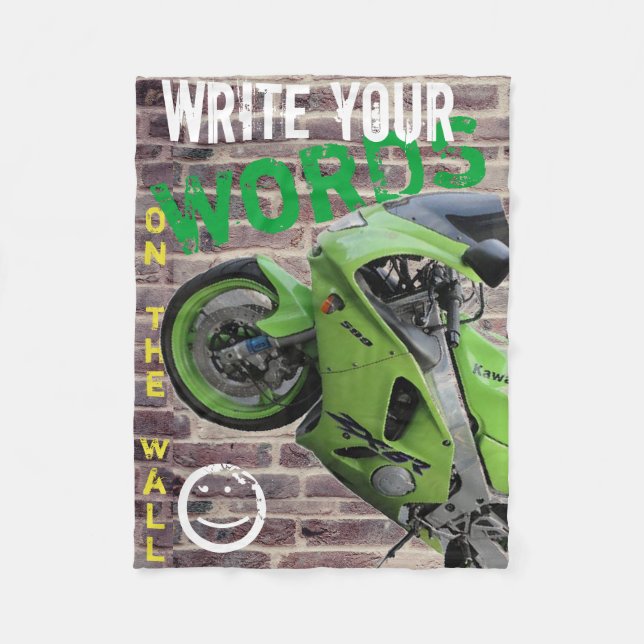 Couverture du mur de graffiti de la moto verte de  (Devant)