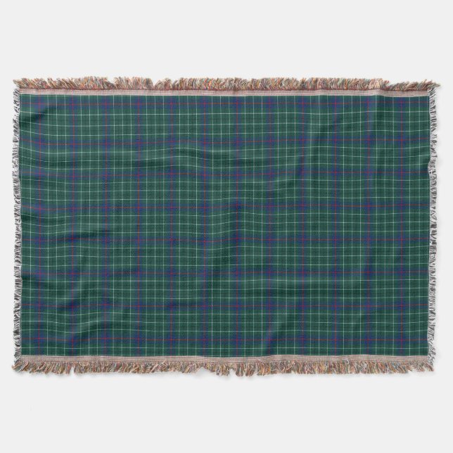 Couverture Duncan Clan Tartan Vert et bleu Plaid (Devant)