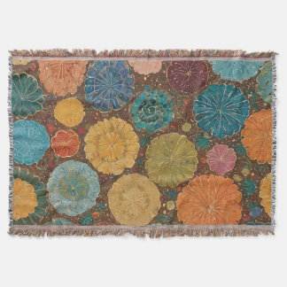 Couverture Earthy Floral Mosaic Pattern